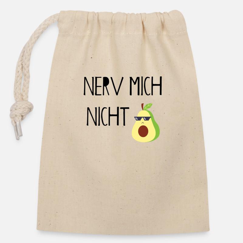 Nerv mich nicht - Verschließbarer Geschenkbeutel aus Baumwolle (14x20cm) - Natur