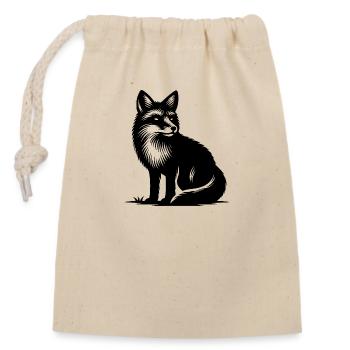 Niedlicher schlauer Fuchs - Verschließbarer Geschenkbeutel aus Baumwolle (14x20cm) - Natur - Vorne