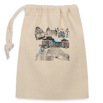 Essen's landmarks - Closable cotton gift bag (14x20cm) - nature - Front
