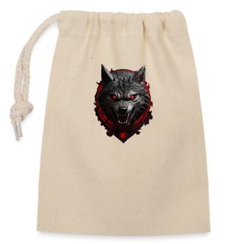 Loup du diable - Sac cadeau en coton avec cordon (14 x 20 cm) - nature - Devant