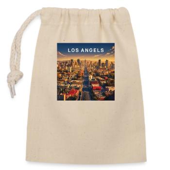 Los Angeles - Verschließbarer Geschenkbeutel aus Baumwolle (14x20cm) - Natur - Vorne