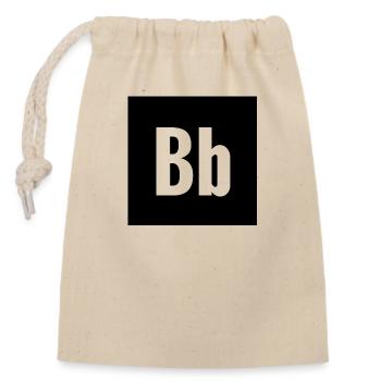 Buchstabe B - Verschließbarer Geschenkbeutel aus Baumwolle (14x20cm) - Natur - Vorne
