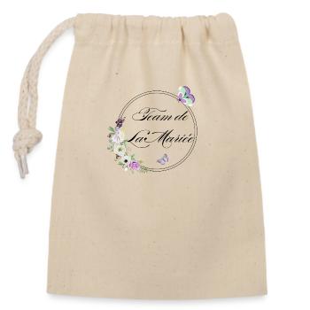 Team of The Bride Butterfly - Bachelorette Party Gift Idea - Closable cotton gift bag (14x20cm) - nature - Front