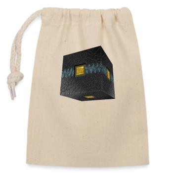 CUBE - Closable cotton gift bag (14x20cm) - nature - Front