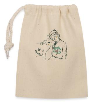 Amis pas de nourriture Veau pour les végétaliens - Sac cadeau en coton avec cordon (14 x 20 cm) - nature - Devant