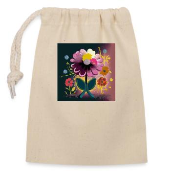 Abstraction printanière de fleur colorée - Sac cadeau en coton avec cordon (14 x 20 cm) - nature - Devant