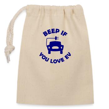 The E-Car Fans - Closable cotton gift bag (14x20cm) - nature - Front