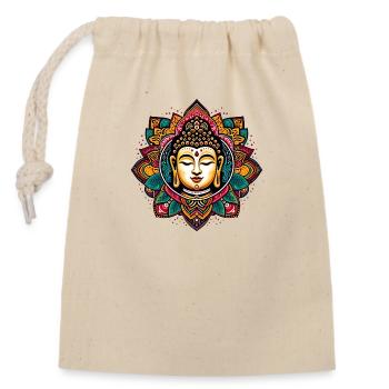 Joy of the Buddha - Closable cotton gift bag (14x20cm) - nature - Front
