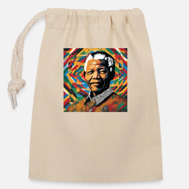Mandela's Legacy: A Legacy in Colour - Closable cotton gift bag (14x20cm) - nature