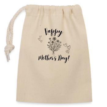 Happy Mothers Day - Verschließbarer Geschenkbeutel aus Baumwolle (14x20cm) - Natur - Vorne