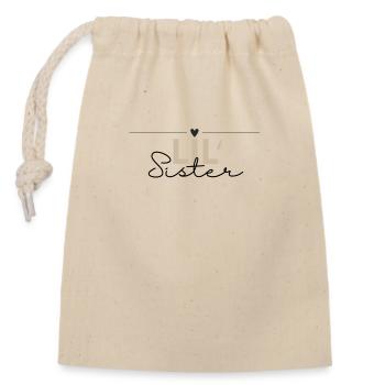 Little Sister - Sibling Design - Closable cotton gift bag (14x20cm) - nature - Front