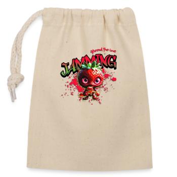 Share the love, Lets get jamming with paintball - Closable cotton gift bag (14x20cm) - nature - Front