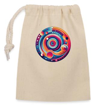 Psychedelic planet - Closable cotton gift bag (14x20cm) - nature - Front