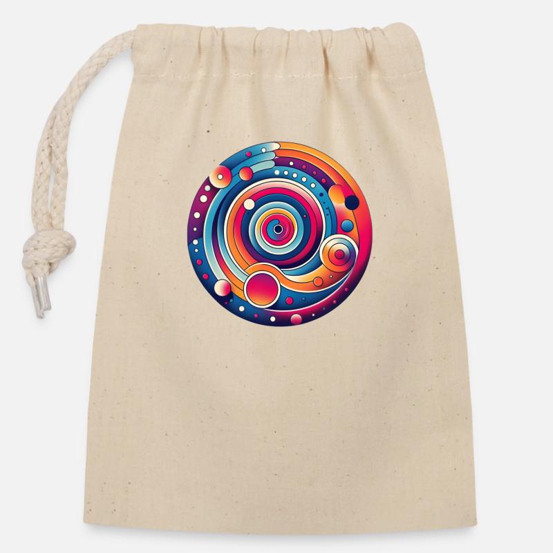 Psychedelic planet - Closable cotton gift bag (14x20cm) - nature
