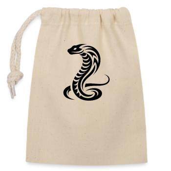 Giftiges Tribal Tattoo Style Cobra Schlange - Verschließbarer Geschenkbeutel aus Baumwolle (14x20cm) - Natur - Vorne