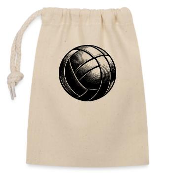 Volleyball Design - Verschließbarer Geschenkbeutel aus Baumwolle (14x20cm) - Natur - Vorne
