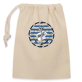 ANCRE BREIZH - Sac cadeau en coton avec cordon (14 x 20 cm) - nature - Devant