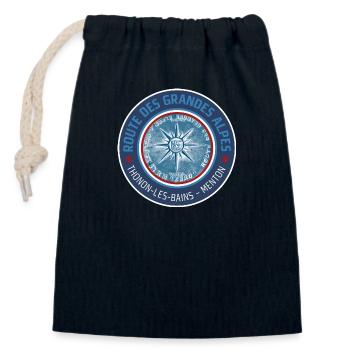 Route des Grandes Alpes | Rosette Blau - Verschließbarer Geschenkbeutel aus Baumwolle (14x20cm) - Navy - Vorne