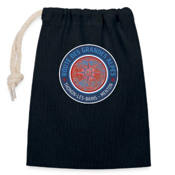 Route des Grandes Alpes | Rosette 2c - Verschließbarer Geschenkbeutel aus Baumwolle (14x20cm) - Navy - Vorne