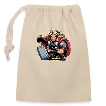 Super Hero - Closable cotton gift bag (14x20cm) - nature - Front