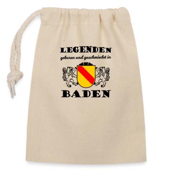 Né dans la belle ville de Bade - Sac cadeau en coton avec cordon (14 x 20 cm) - nature - Devant