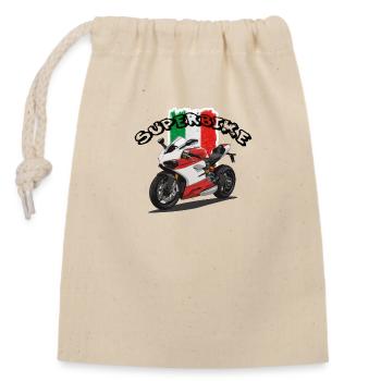 Italian Superbike Flag - Closable cotton gift bag (14x20cm) - nature - Front