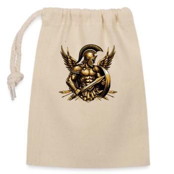 Achilles - Closable cotton gift bag (14x20cm) - nature - Front