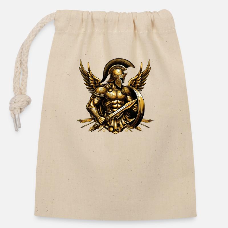 Achille - Sac cadeau en coton avec cordon (14 x 20 cm) - nature