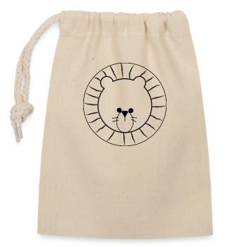 Bébé lion - Sac cadeau en coton avec cordon (14 x 20 cm) - nature - Devant