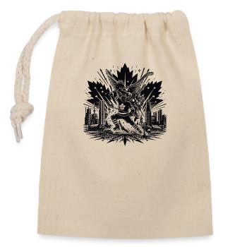 Hockey Canada Hockey sur glace États-Unis club de hockey rondelle bâton - Sac cadeau en coton avec cordon (14 x 20 cm) - nature - Devant