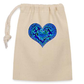coeur psychédélique - Sac cadeau en coton avec cordon (14 x 20 cm) - nature - Devant