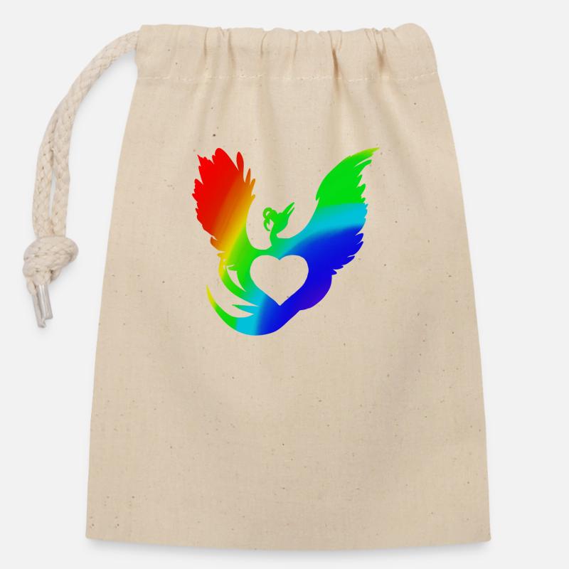 Phoenix Hart - Closable cotton gift bag (14x20cm) - nature