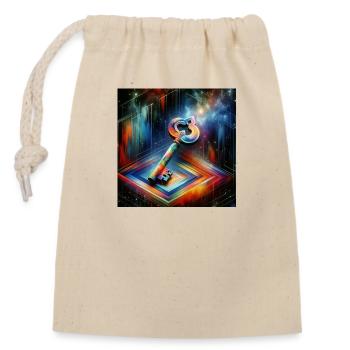 Clé - Sac cadeau en coton avec cordon (14 x 20 cm) - nature - Devant