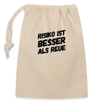 Le risque vaut mieux que le regret - Sac cadeau en coton avec cordon (14 x 20 cm) - nature - Devant
