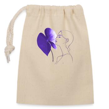 Flowers Women girl fashion design art female style - Closable cotton gift bag (14x20cm) - nature - Front