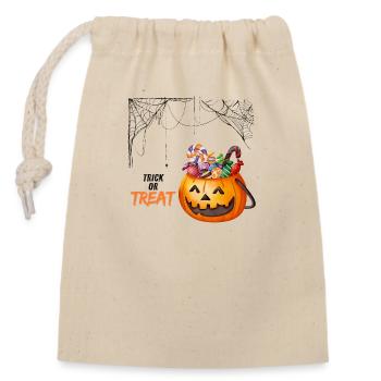 Halloween trick or treat - Verschließbarer Geschenkbeutel aus Baumwolle (14x20cm) - Natur - Vorne