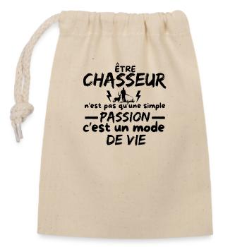 HUNTER - Closable cotton gift bag (14x20cm) - nature - Front