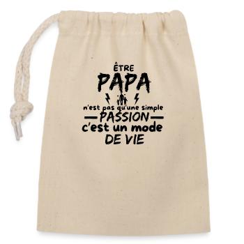DAD - Closable cotton gift bag (14x20cm) - nature - Front