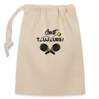 COURT TOUJOURS ! (tennis) - Sac cadeau en coton avec cordon (14 x 20 cm) - nature - Devant