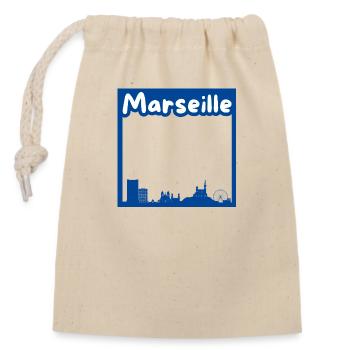 Ville de Marseille - Sac cadeau en coton avec cordon (14 x 20 cm) - nature - Devant