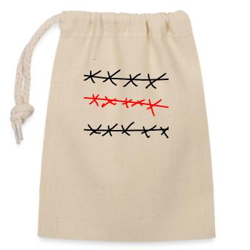 Freestyle - Closable cotton gift bag (14x20cm) - nature - Front