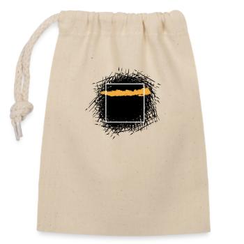 Abstract Kaaba - Closable cotton gift bag (14x20cm) - nature - Front