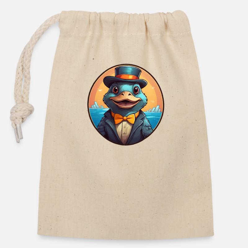 Funny Platypus Comic - Closable cotton gift bag (14x20cm) - nature