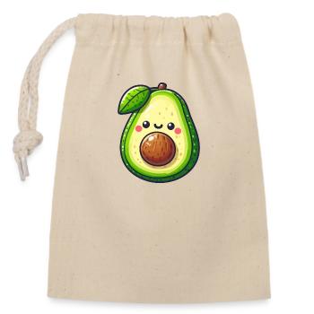 Süße Avocado - Verschließbarer Geschenkbeutel aus Baumwolle (14x20cm) - Natur - Vorne