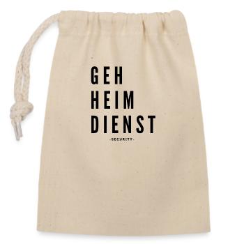 Security Geheimdienst - Verschließbarer Geschenkbeutel aus Baumwolle (14x20cm) - Natur - Vorne