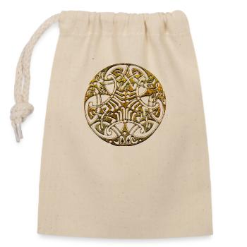 Celtic circles corners swatches gothic symbols - Closable cotton gift bag (14x20cm) - nature - Front