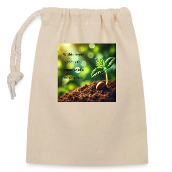 Nature - Sac cadeau en coton avec cordon (14 x 20 cm) - nature - Devant