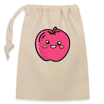 Snack Apple - Closable cotton gift bag (14x20cm) - nature - Front