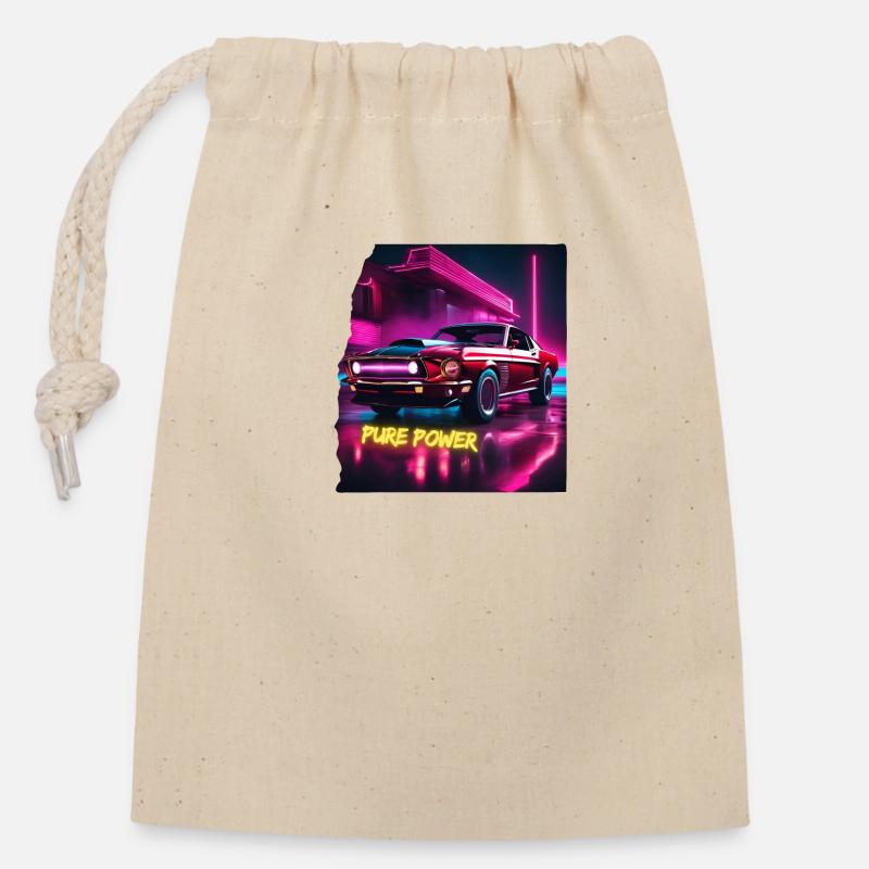 Pure Power - Closable cotton gift bag (14x20cm) - nature