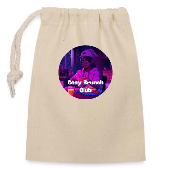 Cosy Brunch Club1 - Closable cotton gift bag (14x20cm) - nature - Front